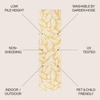Jonathan Y Smb119C-210 Nevis Palm Frond Indoor Outdoor Area Rug, Coastal Casual Country & Floral Easy Cleaning,Bedroom,Kitchen,Backyard,Patio,Non Shedding, Yellow/Cream, 2 X 10