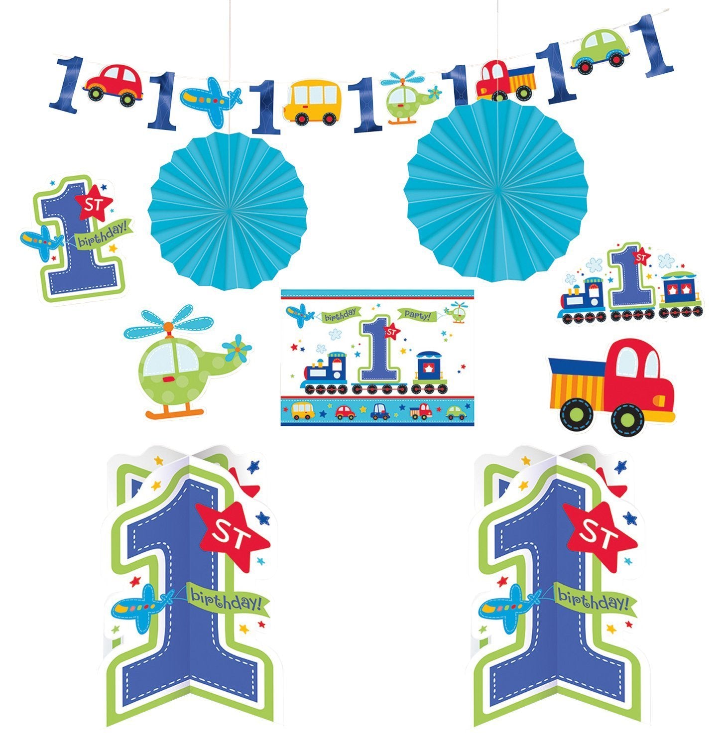 All Aboard Boy Room Decorating Kit, Birthday