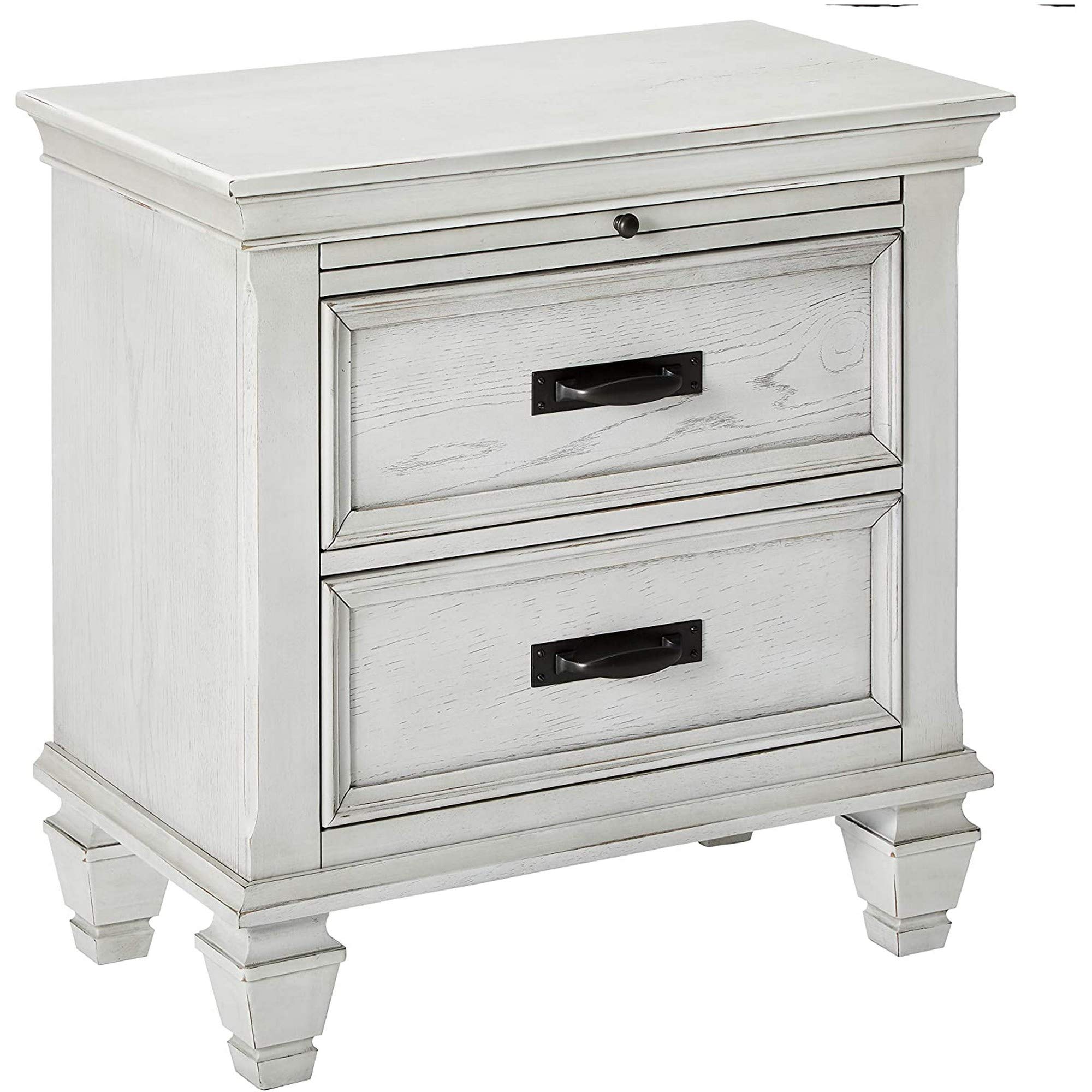 Benjara Benzara Wooden Nightstand With Drawers, White