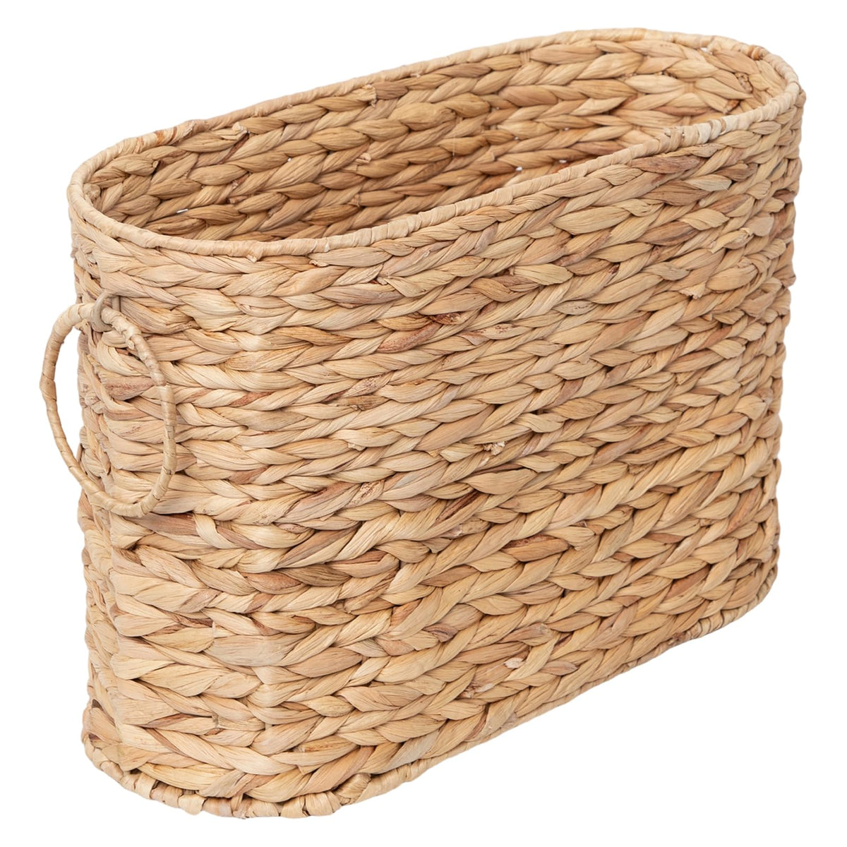 JJSQ Toilet Paper Storage Basket Water Hyacinth Toilet Paper Basket with Handles Large Toilet Papers Storage Container for up to