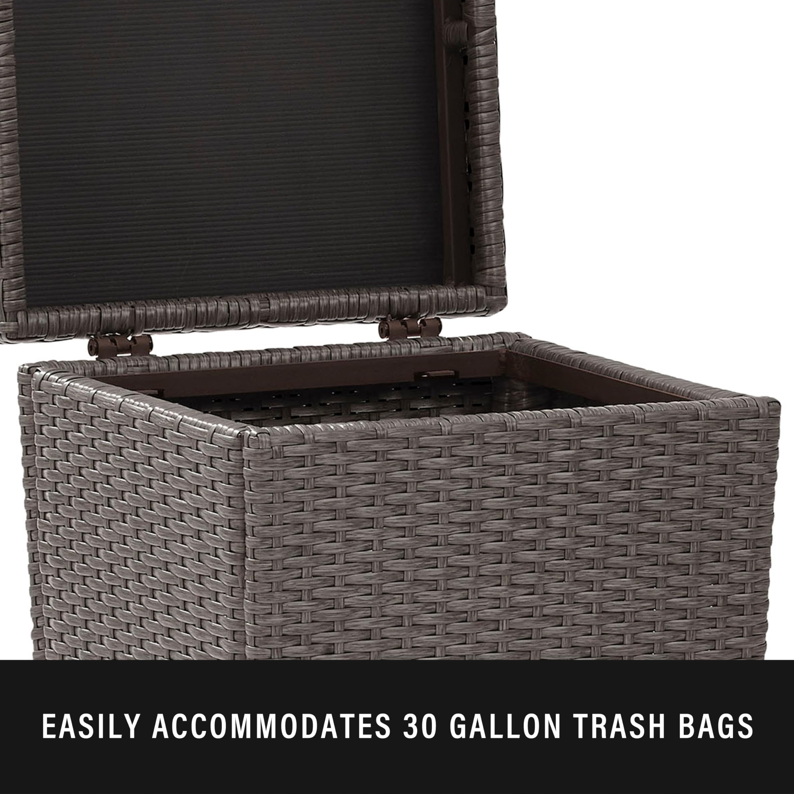 Palm Harbor Resin Wicker Outdoor Trash Can - Thumbnail 4