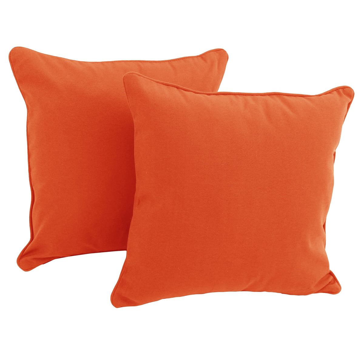 Blazing Needles Corded Microsuede Square Throw Pillow, 18&quot;, Tangerine Dream 2 Count