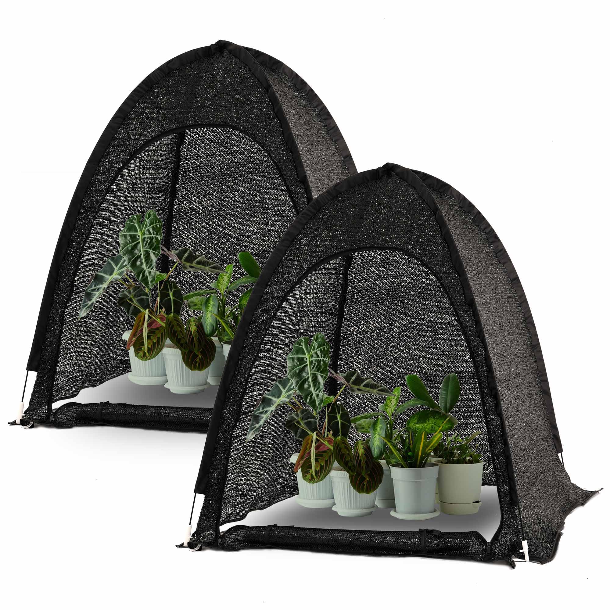 Porayhut Pop Up Sunshade Cloth Pack Of 2,Easy Open Crop Shade Net Uv Resisitant Plant 80% Sunblock Net For Mini Flower Pot With