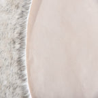 Orinova White And Grey Shaggy Round Rugs 6.6Ft Large Circle Washable Faux Sheepskin Furry Fur Rugs For Bedroom Living Room Nurse