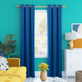 Sun Zero Halton Bright Vibes Total Blackout Grommet Curtain Panel, 40 x 84, Classic Blue