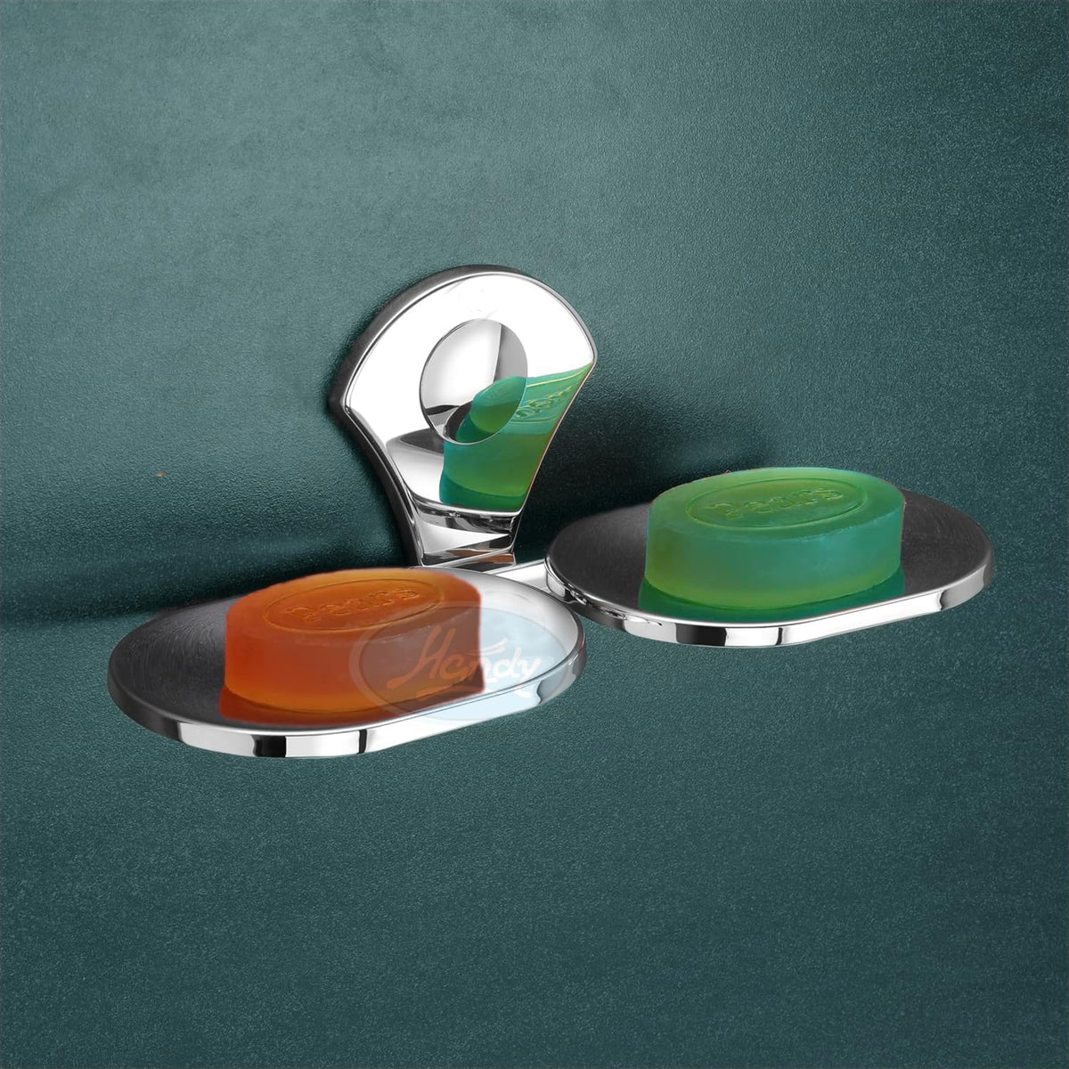 HANDY Stainless Steel Rust Free Classic Dual Soap Case | Double Soap Dish Holder | Round Soap Holder | Bathroom Accessories Soap