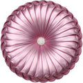 Eucior Round Throw Pillows,Blush Pink Pillows,Pink Throw Pillow,Soft Spandex Fabric,Pumpkin Pleated Handmade Pink Metallic Round