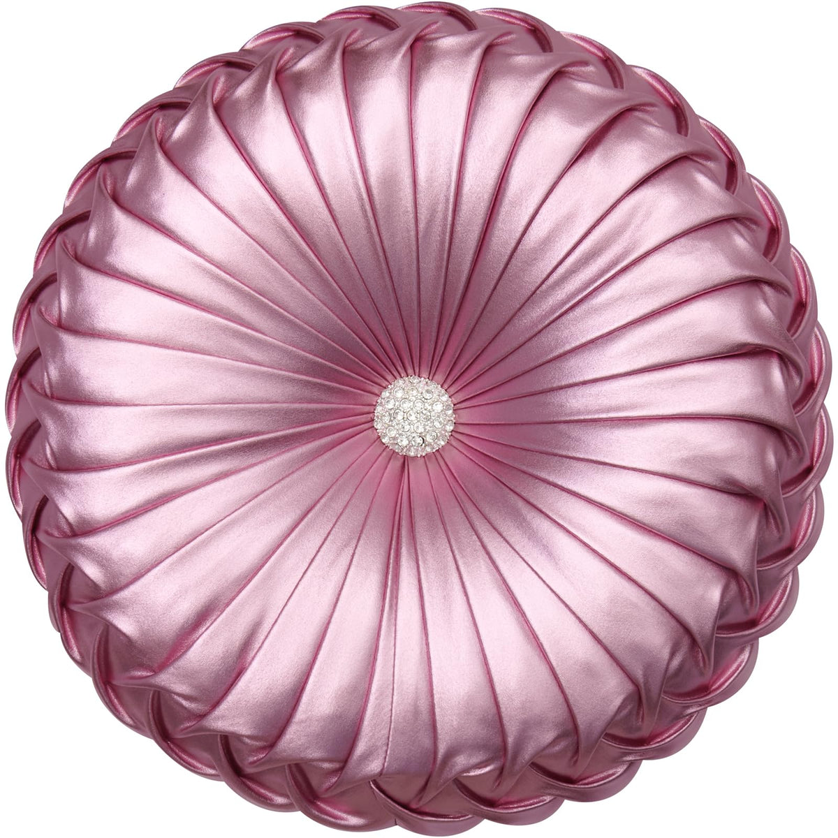 Eucior Round Throw Pillows,Blush Pink Pillows,Pink Throw Pillow,Soft Spandex Fabric,Pumpkin Pleated Handmade Pink Metallic Round