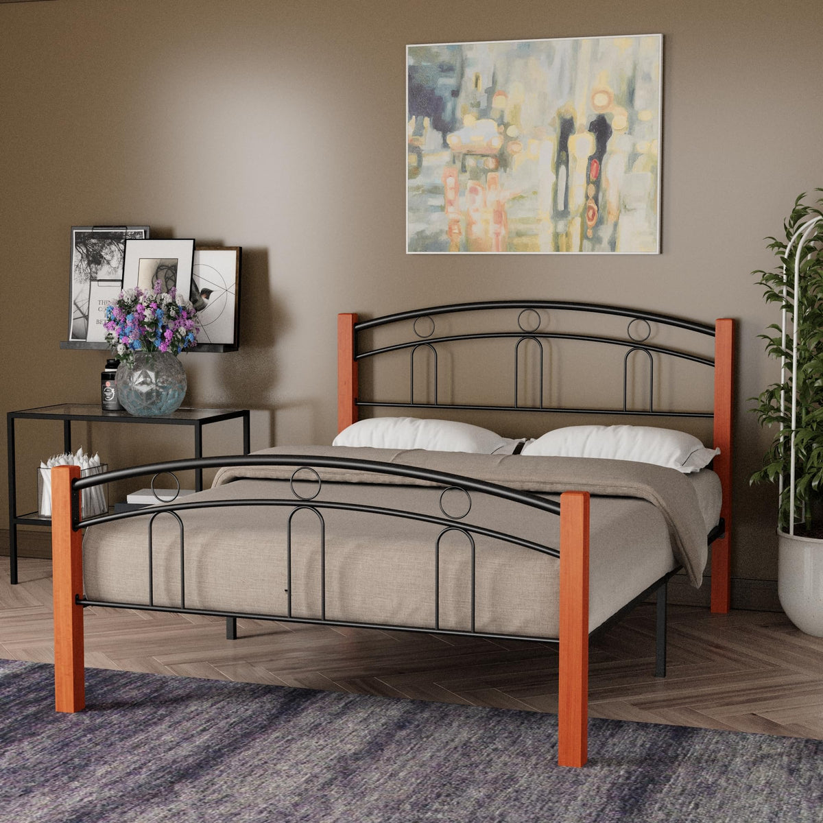 Woodpeckers Furniture And Mattress Hercules Bed Frame with Solid Wood (Full)