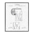 Stupell Industries Toilet Paper Roll Patent Black And White Bathroom Design Black Framed Art, 11 x 14, Multi-Color