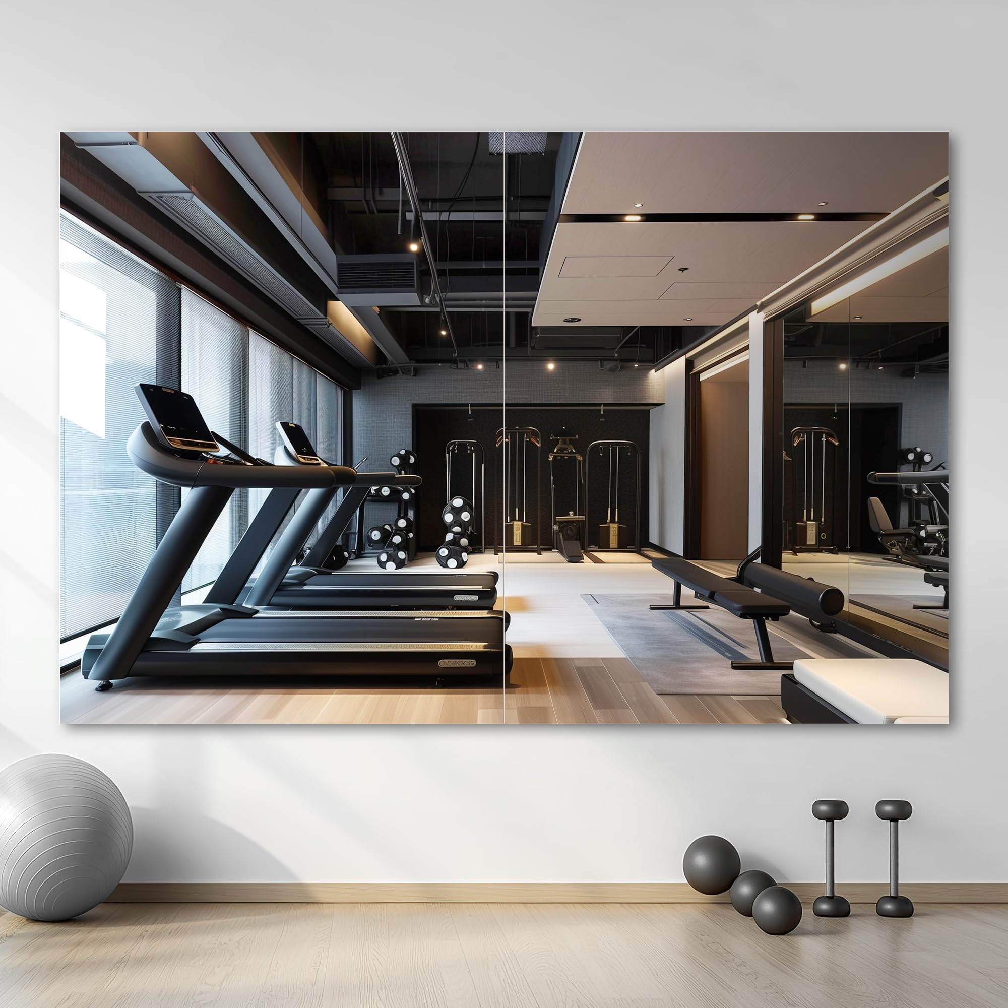 Hasipu 2PCS Frameless Mirrors for Wall 24 X 32 Inch, Wall Mounted Mirror, Home Gym Mirror Large, Workout Mirror, Yoga Gym Mirror