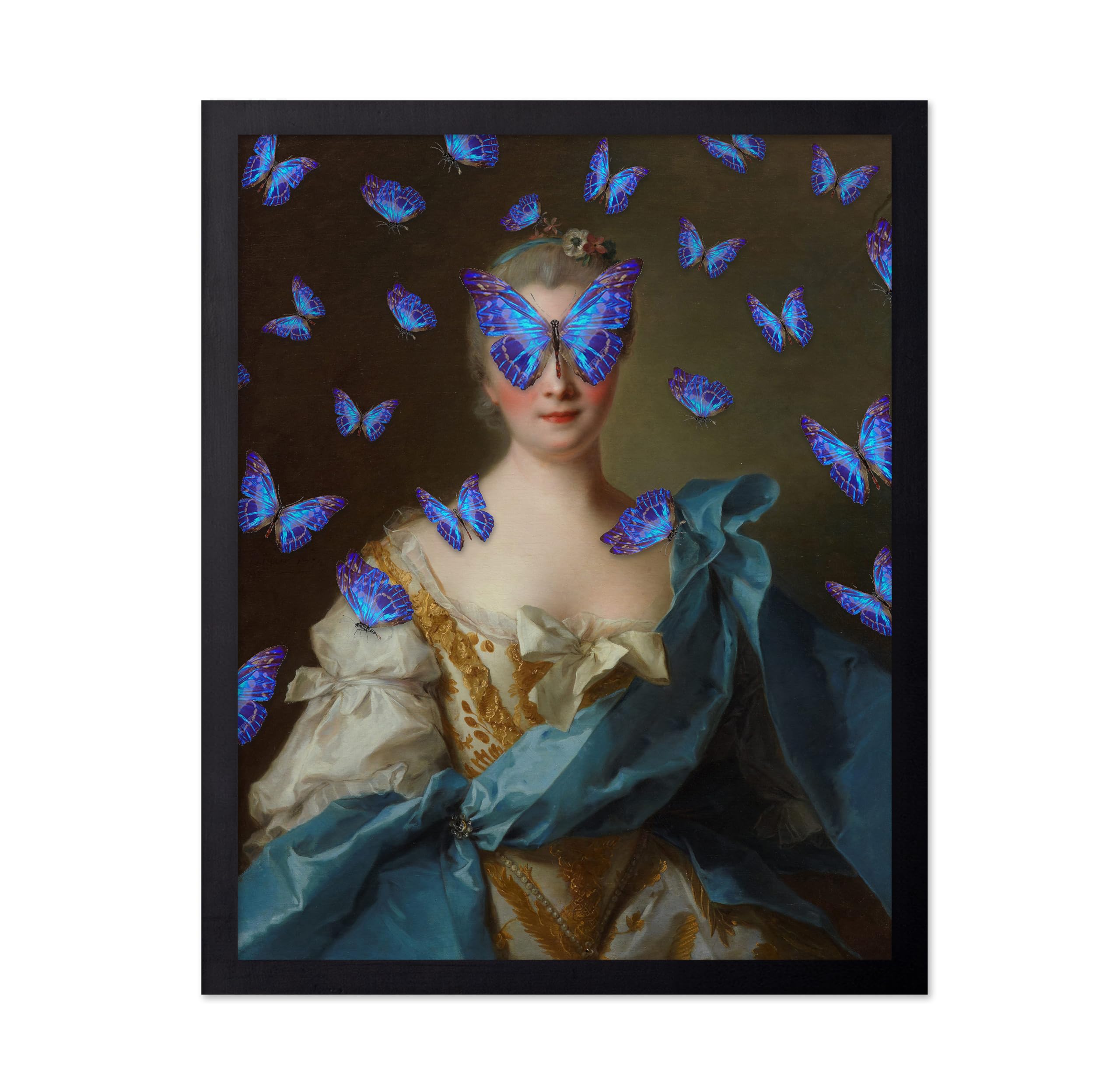 Poster Master Madam de La Porte Painting Poster - Madam Butterfly Print - Altered Art - Pop Art - Portrait Art - Gift for Men & 