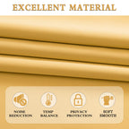 Donren 24 Inch Gold Yellow Small Window Curtains - Blackout Room Darkening Curtain Tiers With Rod Pocket,Set Of 2 Panels