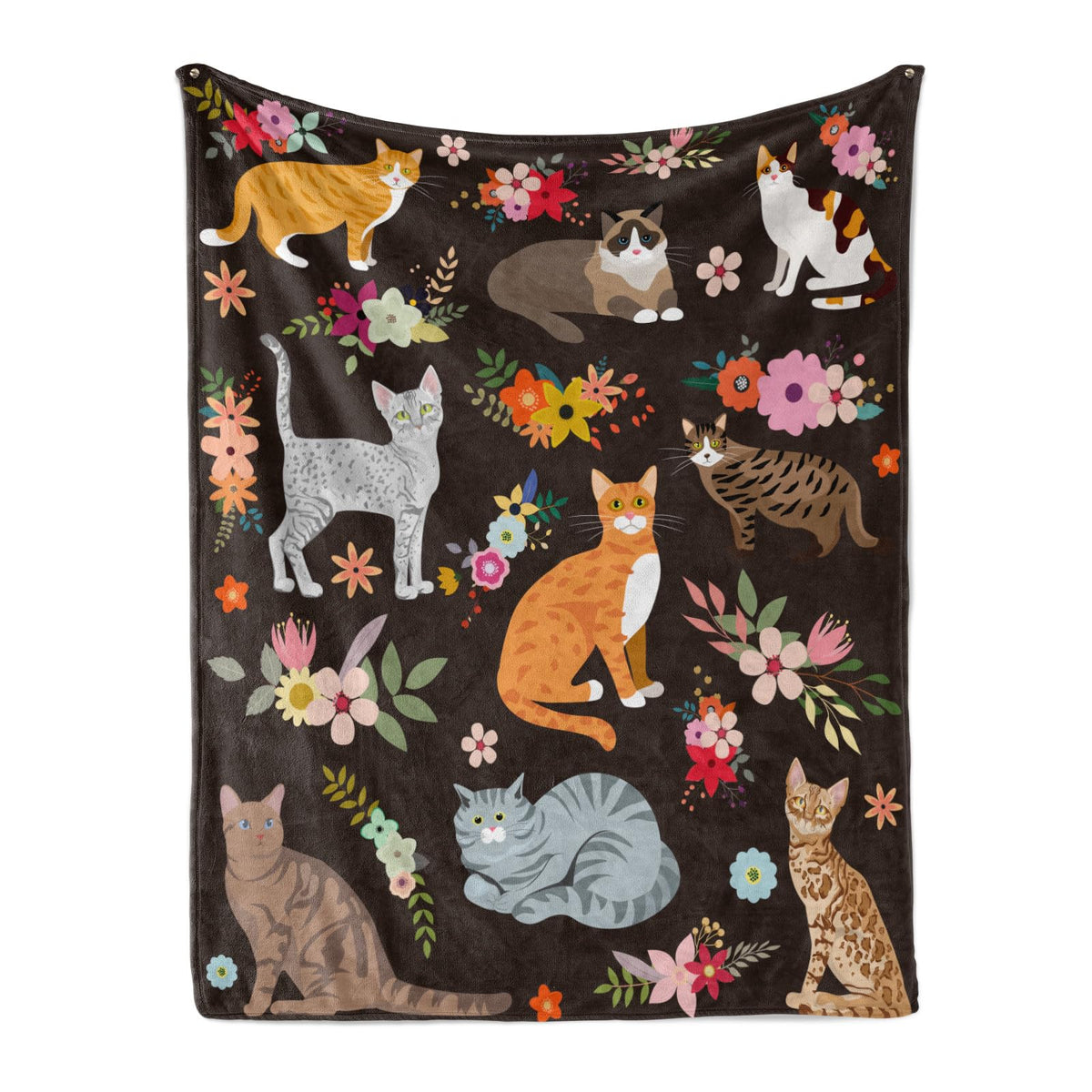 Cats Blanket Cat Present Soft Flannel Lightweight Cats And Flowers Throw Blanket For Kids Girls Boys All Season Cartoon Animals