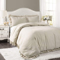 Lush Decor Reyna Ruffle Comforter Set - 3 Piece Cozy Ruffled Bedding Set - Timeless Elegance And Comfort For Dorm Room - Full/ Q