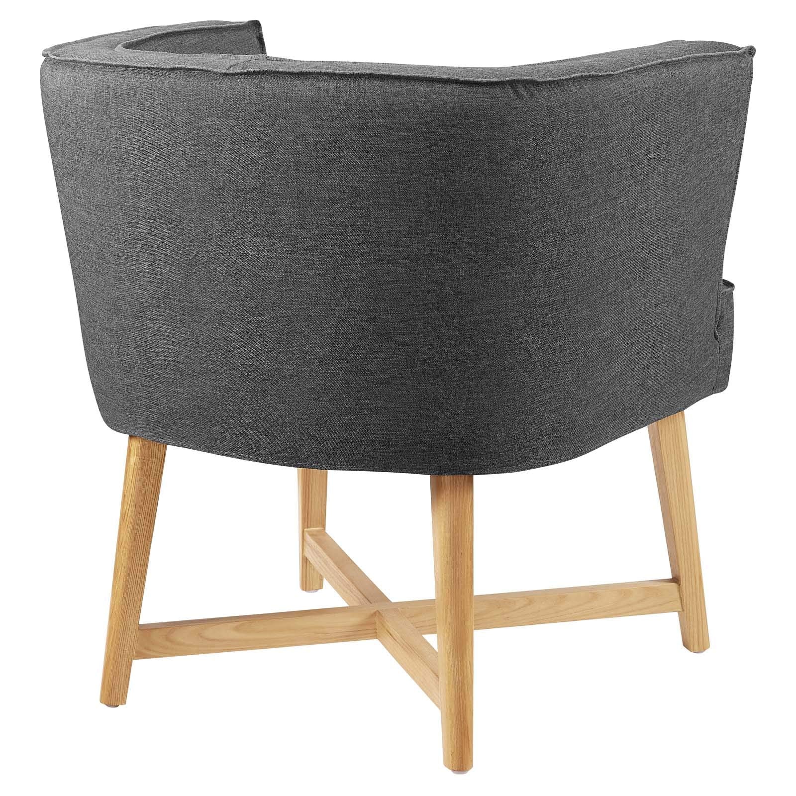 Modway Anders Upholstered Fabric Accent Chair, Gray