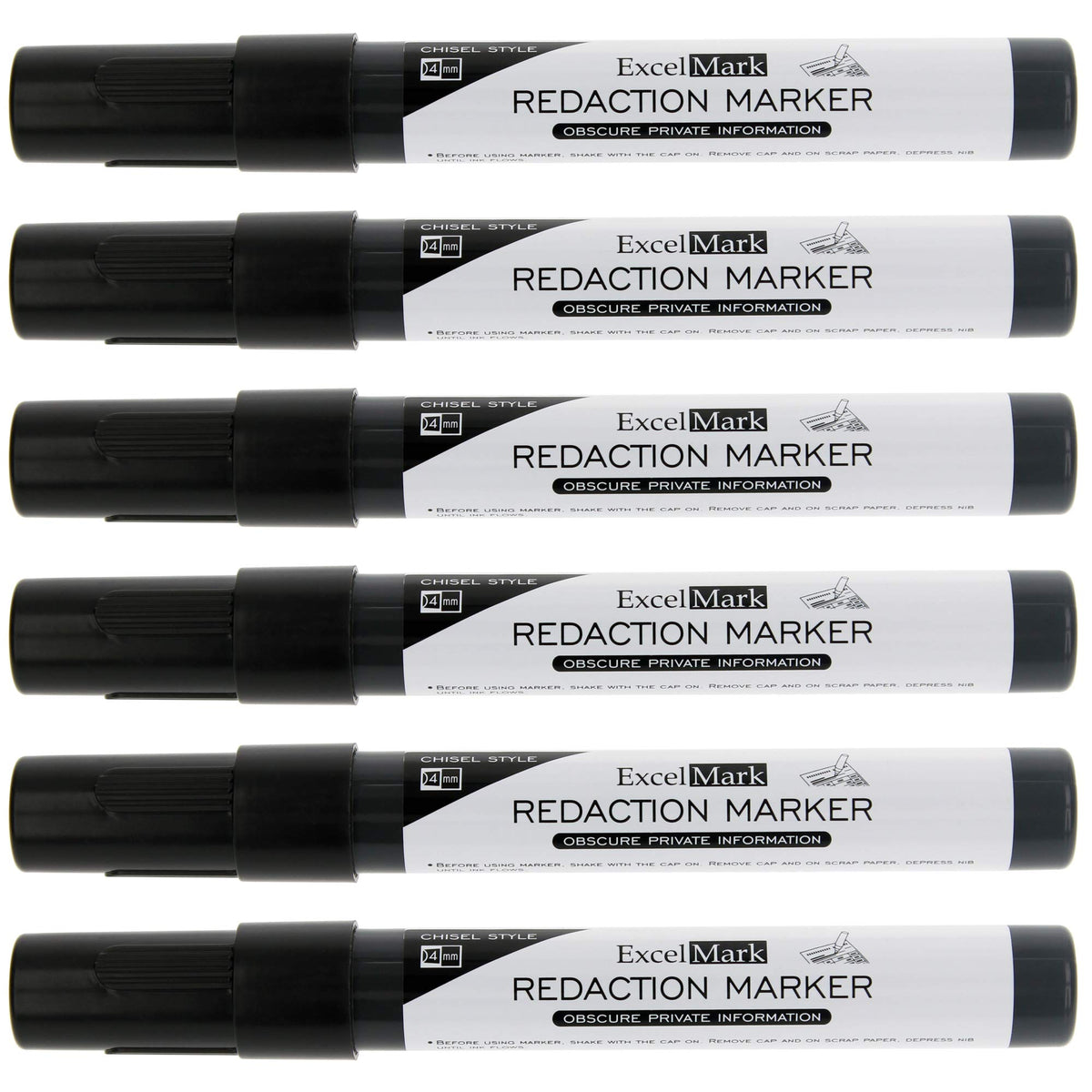 Excelmark Security Redaction Marker (6 Pack)