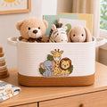 Marsui 20l Toy Basket Cute Animal Cotton Rope Bin Elephant Giraffe Lion