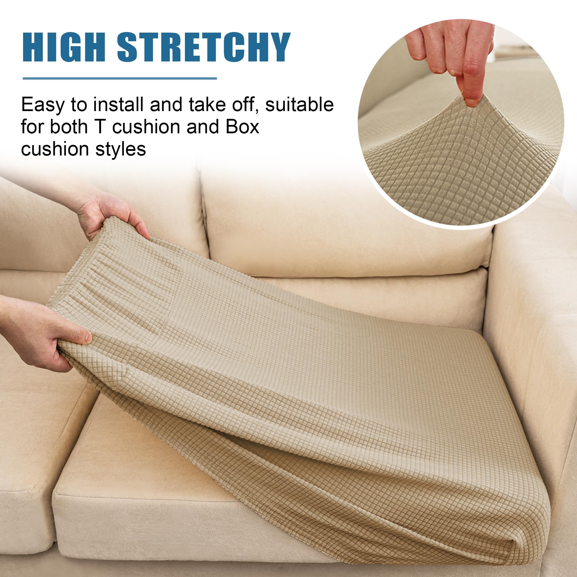 Nc Home Water Resistance Sofa Seat Cushion Covers Rv Couch Covers Stretch Furniture Protector For Dogs, Chindren (Sofa Cushion,