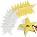 120 Pcs Glitter Star Cutouts Paper Star Confetti Cutouts Gold Silver Glitter Star Cut-Outs 6 Inch Large Glitter Stars Decoration