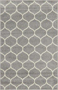 Unique Loom Trellis Frieze Collection Area Rug - Rounded (4' 1'' x 6' 1'', Light Gray/ Ivory)