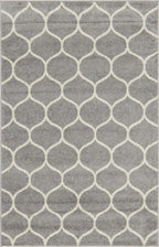 Unique Loom Trellis Frieze Collection Area Rug - Rounded (4' 1'' x 6' 1'', Light Gray/ Ivory)
