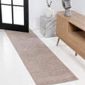 JONATHAN Y SCN104D-28 Nordby High-Low Geometric Arch Scandi Striped Taupe/Beige 2 ft. x 8 ft. Indoor/Outdoor Runner Rug for Pati