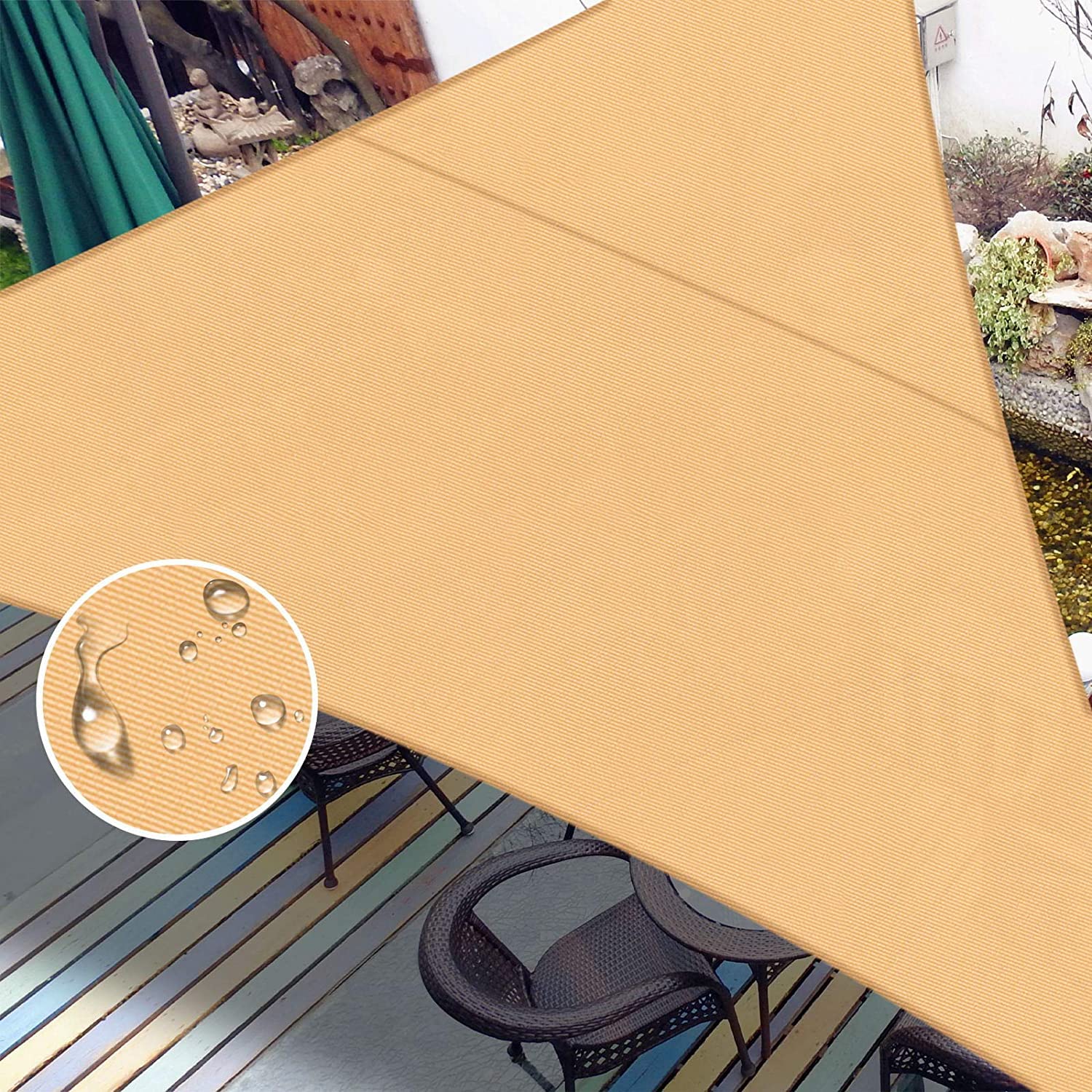 Love Story Waterproof 121212 Triangle Sand Sun Shade Sail Canopy Uv Resistant For Outdoor Patio Garden Backyard