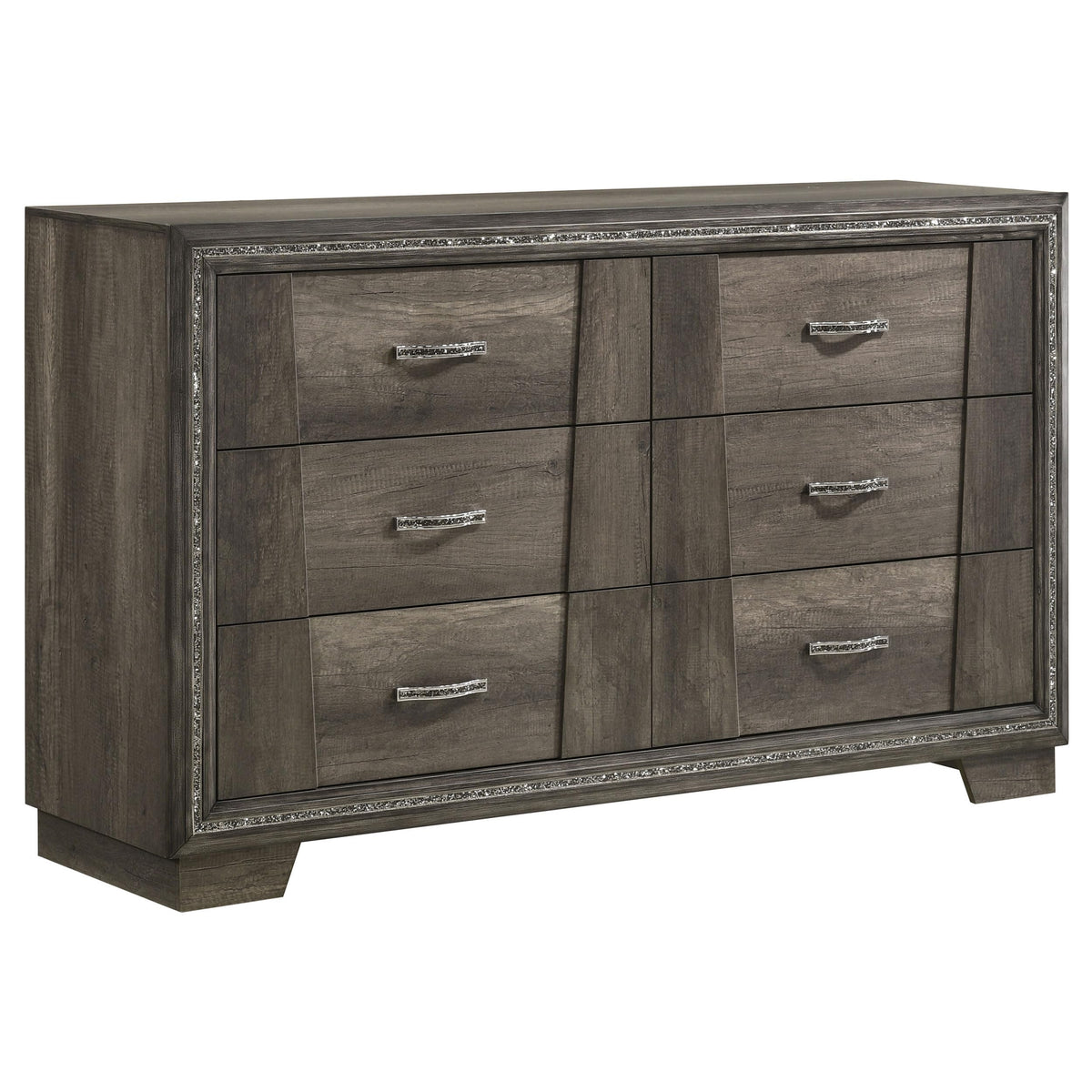 Coaster Home Furnishings Janine Transitional 62-Inch 6-Drawer Bedroom Dresser Clothing Storage Cabinet Wide Chest Of Drawers Organizer Unit Grey 223553