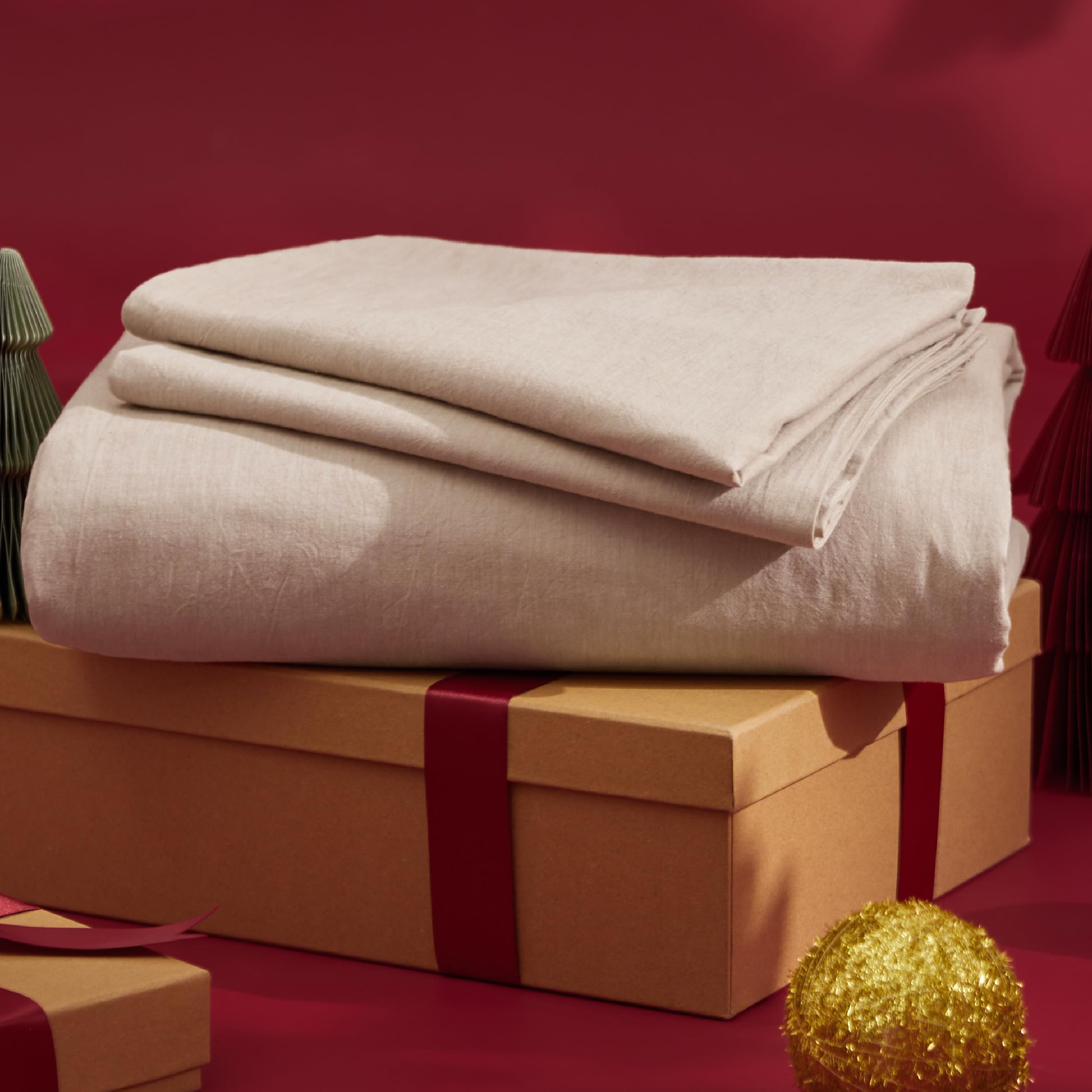 Bedsure 100% Washed Cotton Duvet Cover Twin - Warm Sand Minimalist Duvet Cover Set Linen Like - 2 Pieces Gentlesoft™ Plain Simple Cotton Bedding Set With 1 Pillow Sham (Warm Sand, Twin, 68'X90')