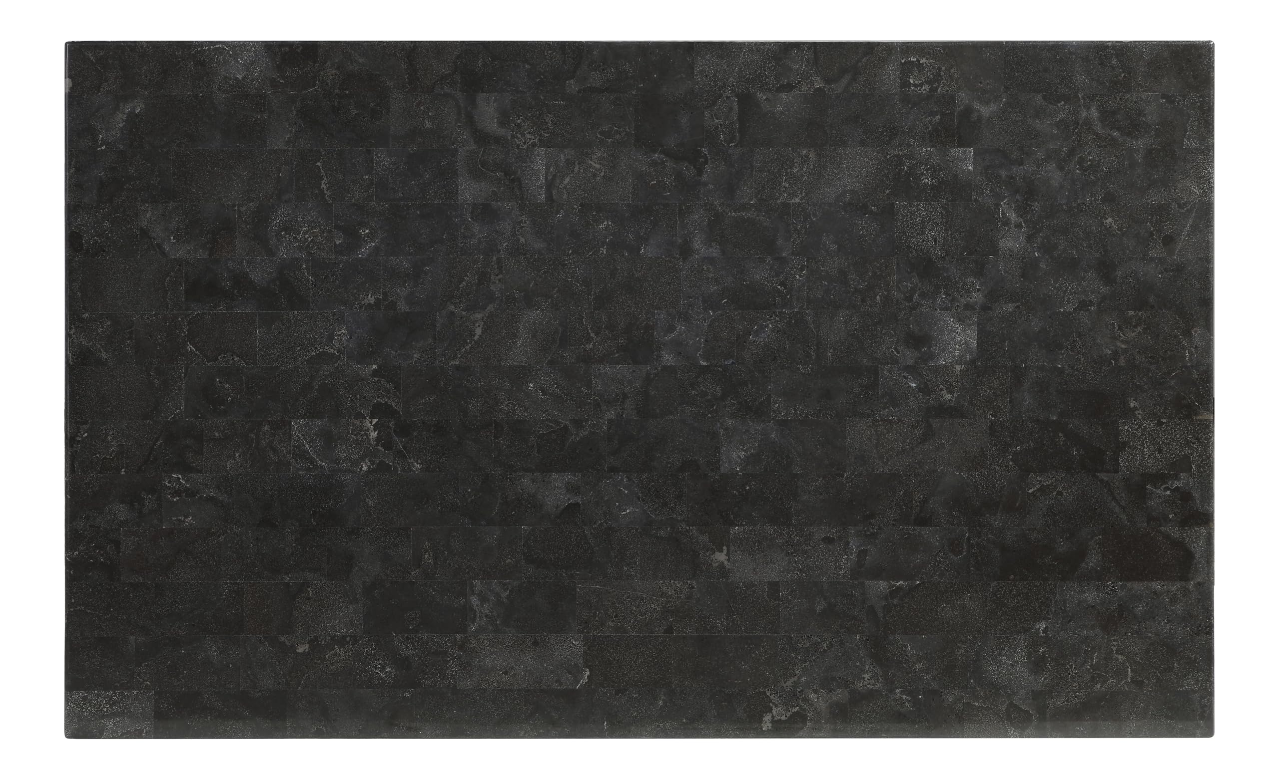 Acme Lanton Dining Table in Marble & Antique White Finish