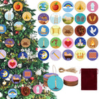 25 Pieces Jesse Tree Ornaments Wood Jesse Tree Advent Ornaments Christmas Advent Calendar Ornaments Wooden Christmas Tree Orname