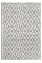 HomeRoots Ivory/Grey PET Yarn 8’ x 11’ Ivory Gray Diamond Trellis Modern Area Rug