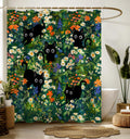 Stanoha Shower Curtain For Bathroom Stall Boho Modern Cute Aesthetic Decorative Girly Waterproof Unique Cats Flowers Girls Chic