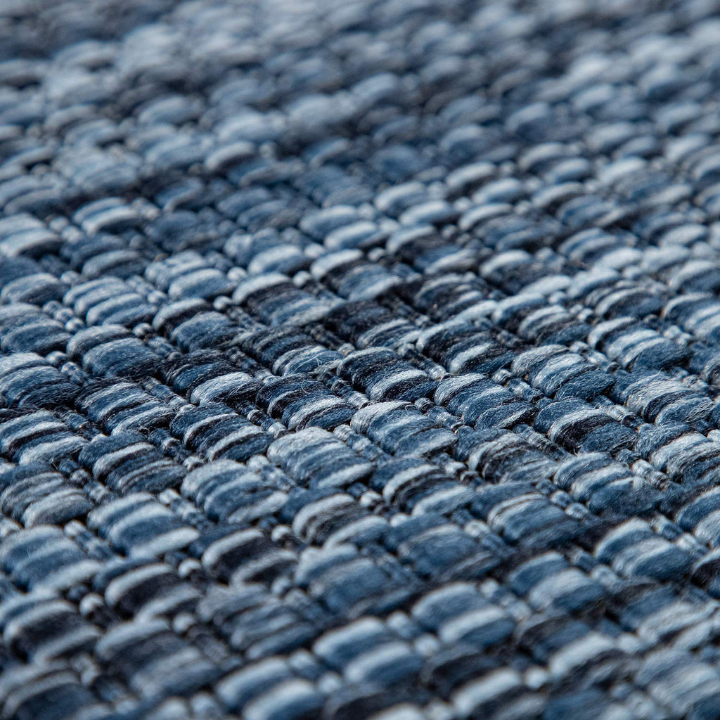 Solid Outdoor Rug For Patio Or Balcony Weatherproof In Mottled Blue, Size: 5'3' X 7'3'
