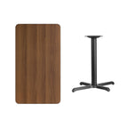 Flash Furniture Graniss 24'' x 42'' Rectangular Walnut Laminate Table Top with 23.5'' x 29.5'' Table Height Base
