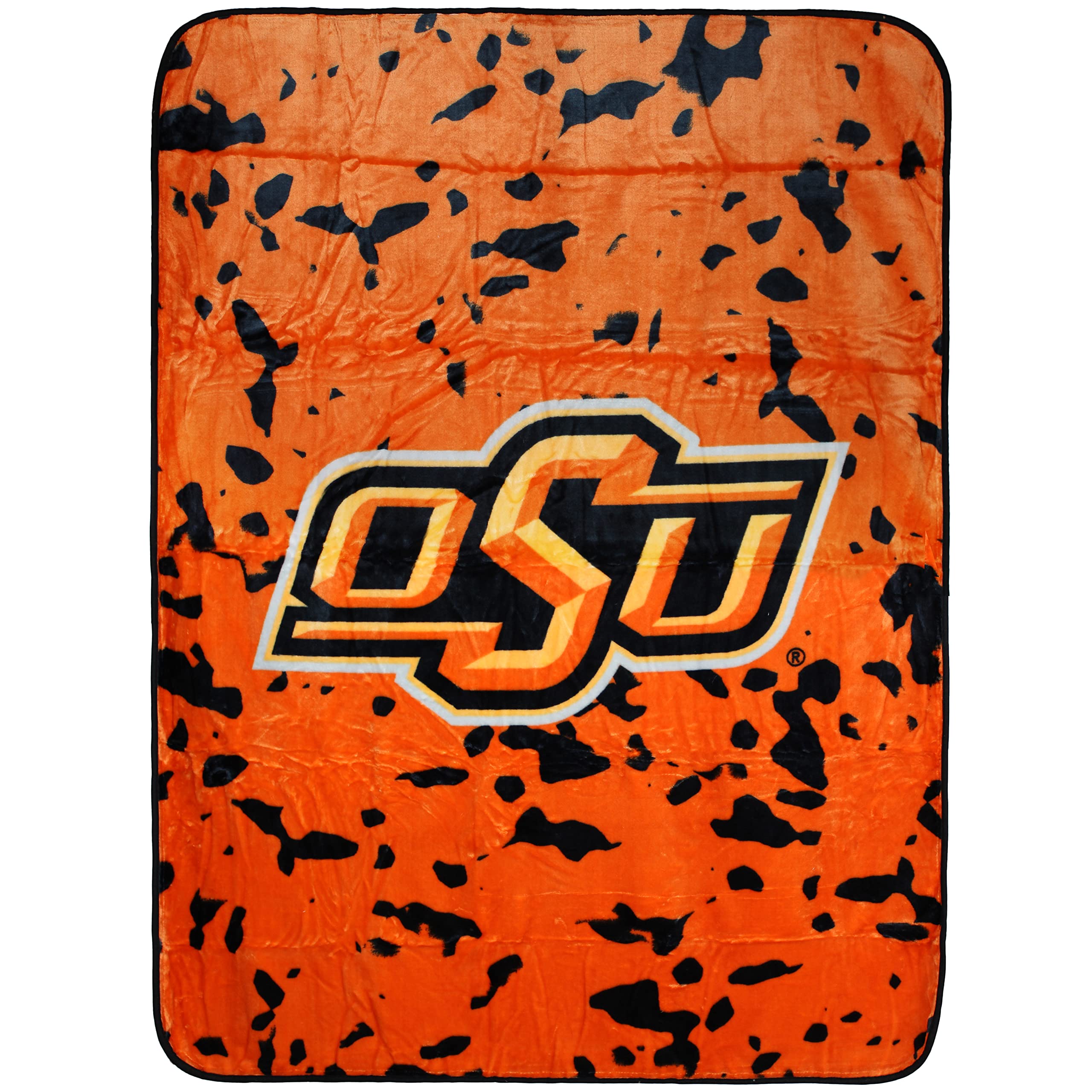College Covers Everything Comfy Oklahoma State Cowboys Soft And Warm Huge Raschel Throw Blanket, 86' X 63'