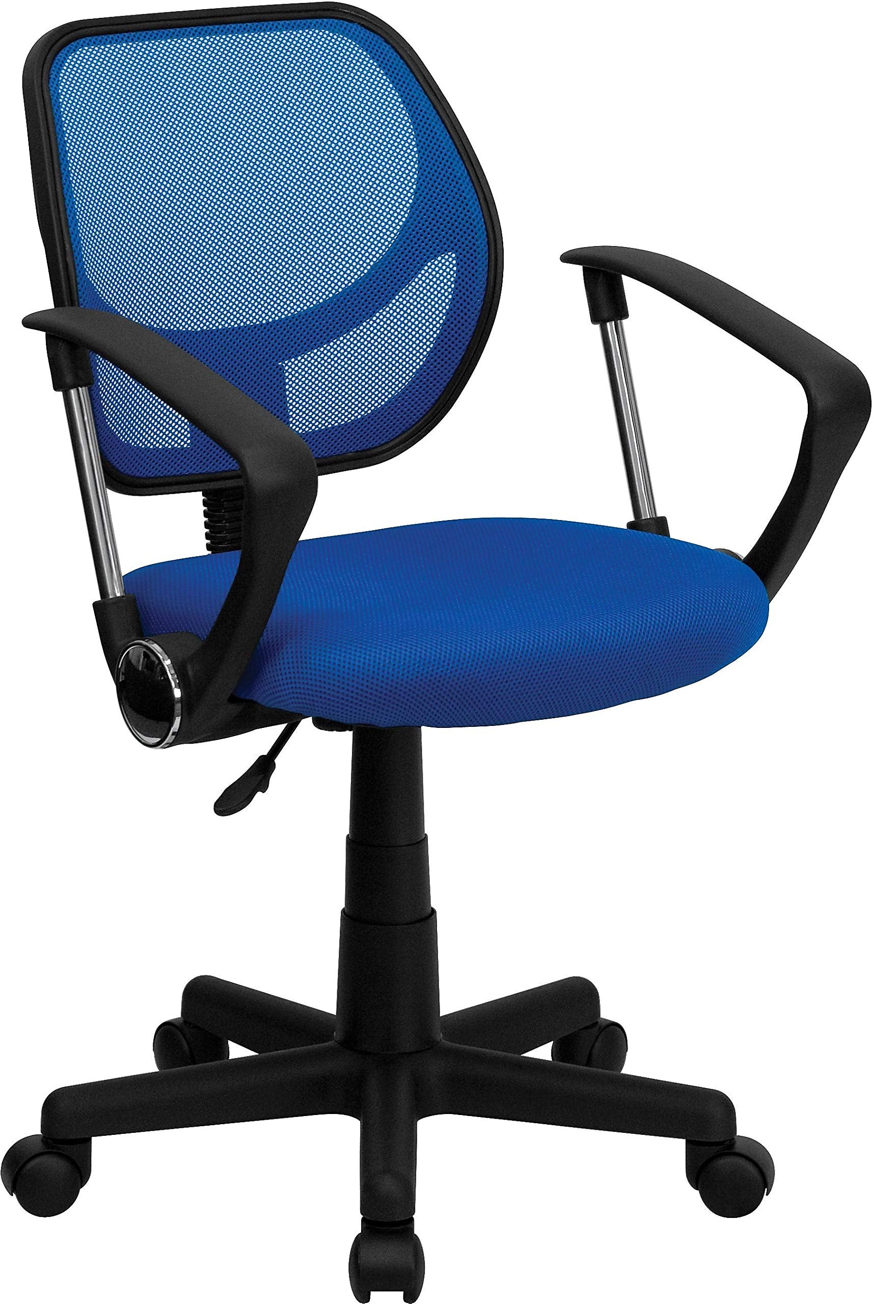 Flash Furniture 074Blarm Fabric Mid-Back Task Chair With Arm, Blue