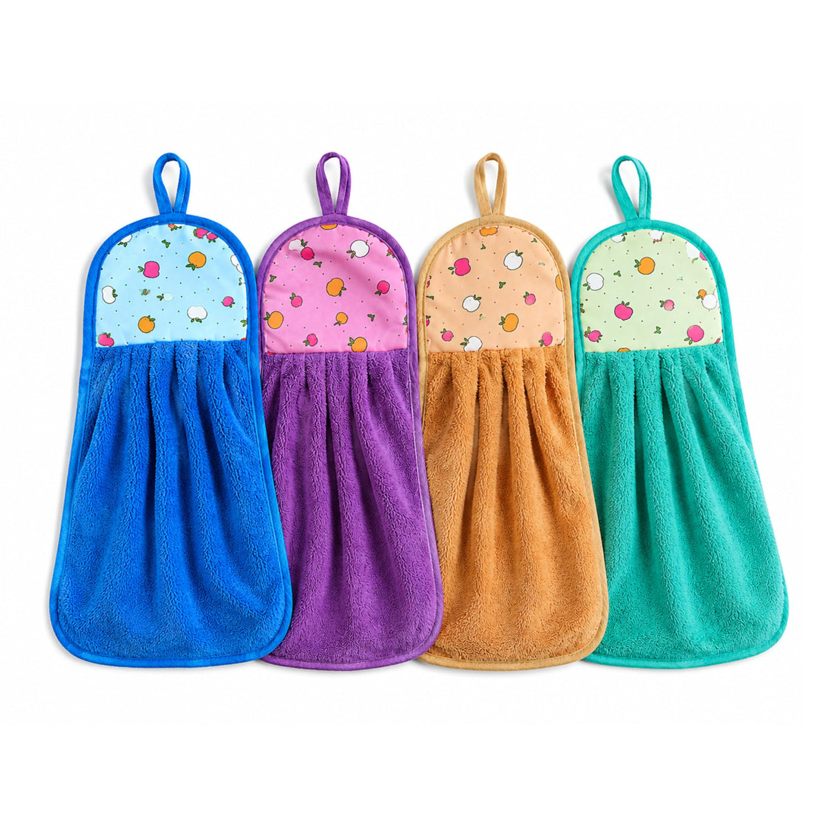 UQCKON Kitchen Hanging Hand Towels Set of 4 | Super Soft Absorbent Hand Towels with Hanging Loop | Quick Dry Hand Wipe Towels fo
