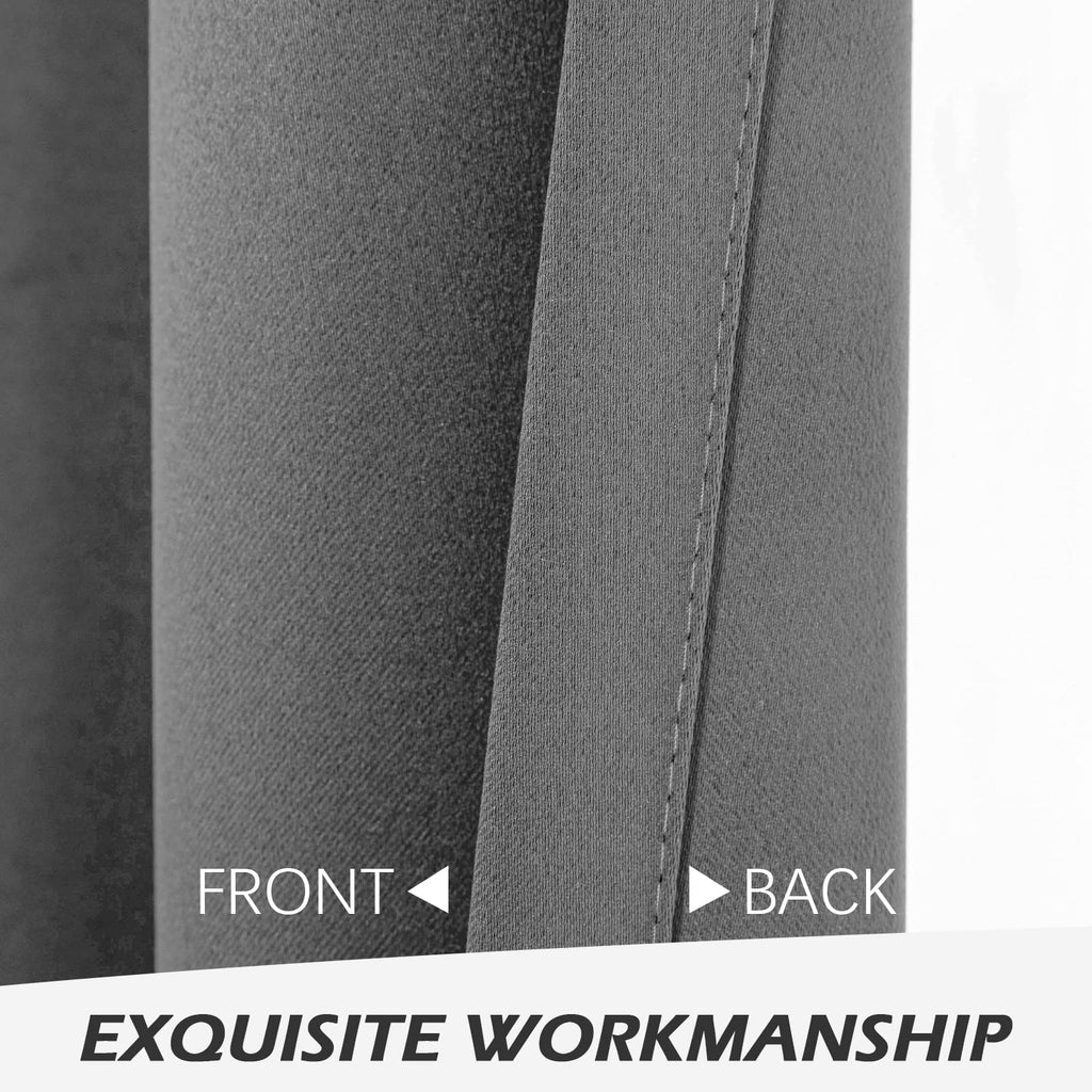Mysky Home Blackout Curtains 95 Inches Long For Living Room Grey Curtains For Bedroom Gray Thermal Insulated Curtains Room Darke