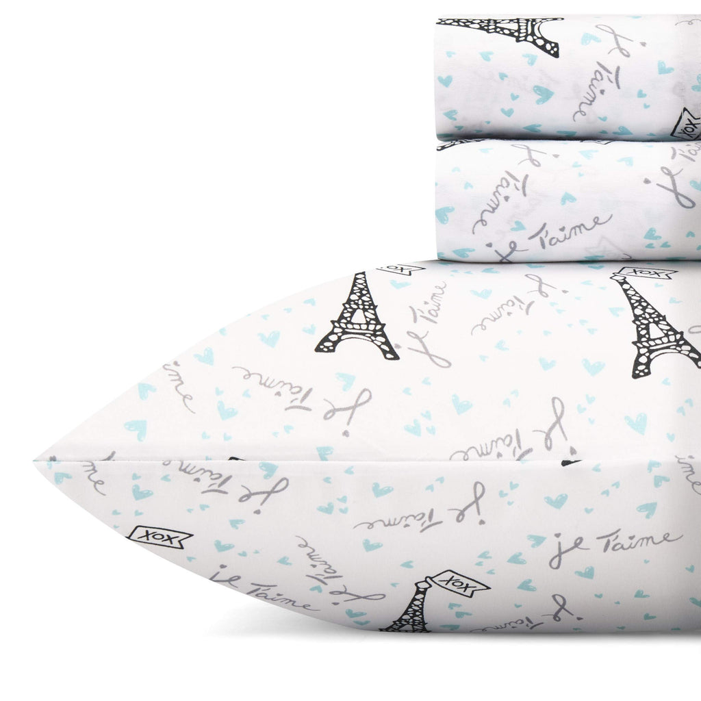 Betsey Johnson - Twin Xl Sheets, Silky & Lightweight Bedding, Fade & Wrinkle Resistant (Je T'Aime Paris, Twin Xl)