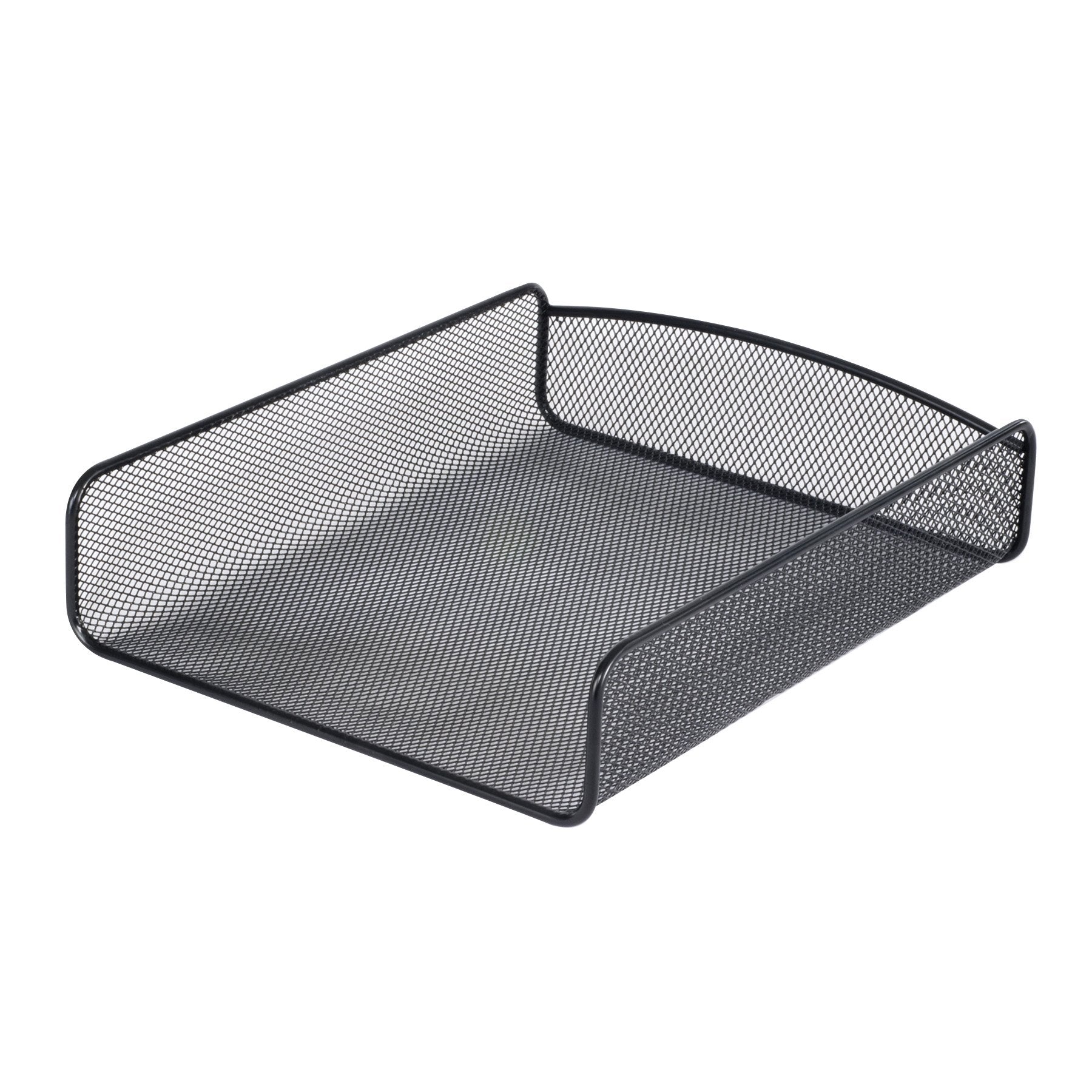 Safco Onyx Mesh Single Tray Desktop Organizer | Heavy Duty Steel | Powder Coat Finish | 11.75 X 9.25 X 2.5' | Office Supplies O