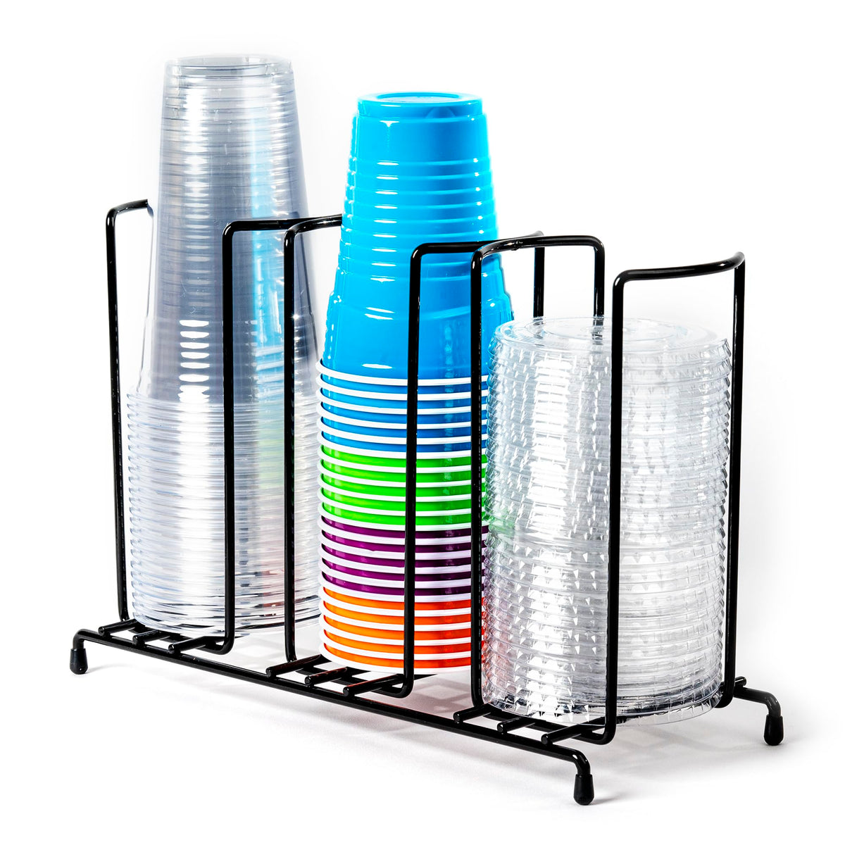 Inevibe Wire Frame Cup and Lid Organizer 3 Compartment