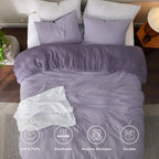 Bedsure Queen Size Comforter Set, Reversible Grey Soft Prewashed Bedding For All Seasons, 3 Pieces Warm Down Alternative Bed Set, 1 Lightweight Comforter (90'X90') And 2 Pillowcases (20'X26')