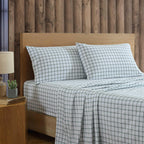 Eddie Bauer - Queen Sheet Set, Premium Cotton Percale Bedding Set, Plaid Home Decor, Oeko-Tex Certified (Classic Tattersall Plaid Green, Queen)