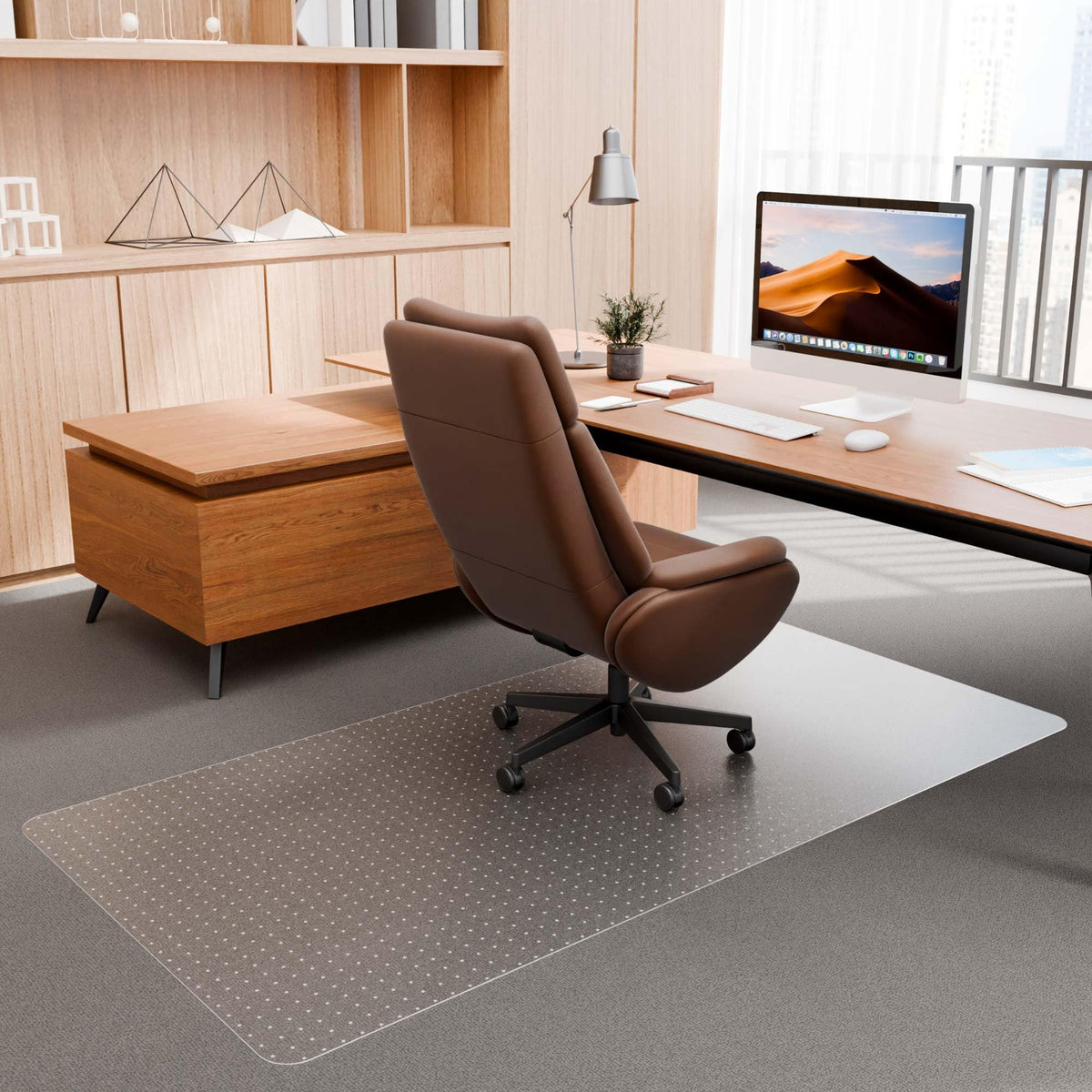 100Pointone Large Office Chair Mat For Carpet, 36' X 72' Clear Desk Chair Mat For Low Pile Carpeted Floors- Easy Glide Plastic