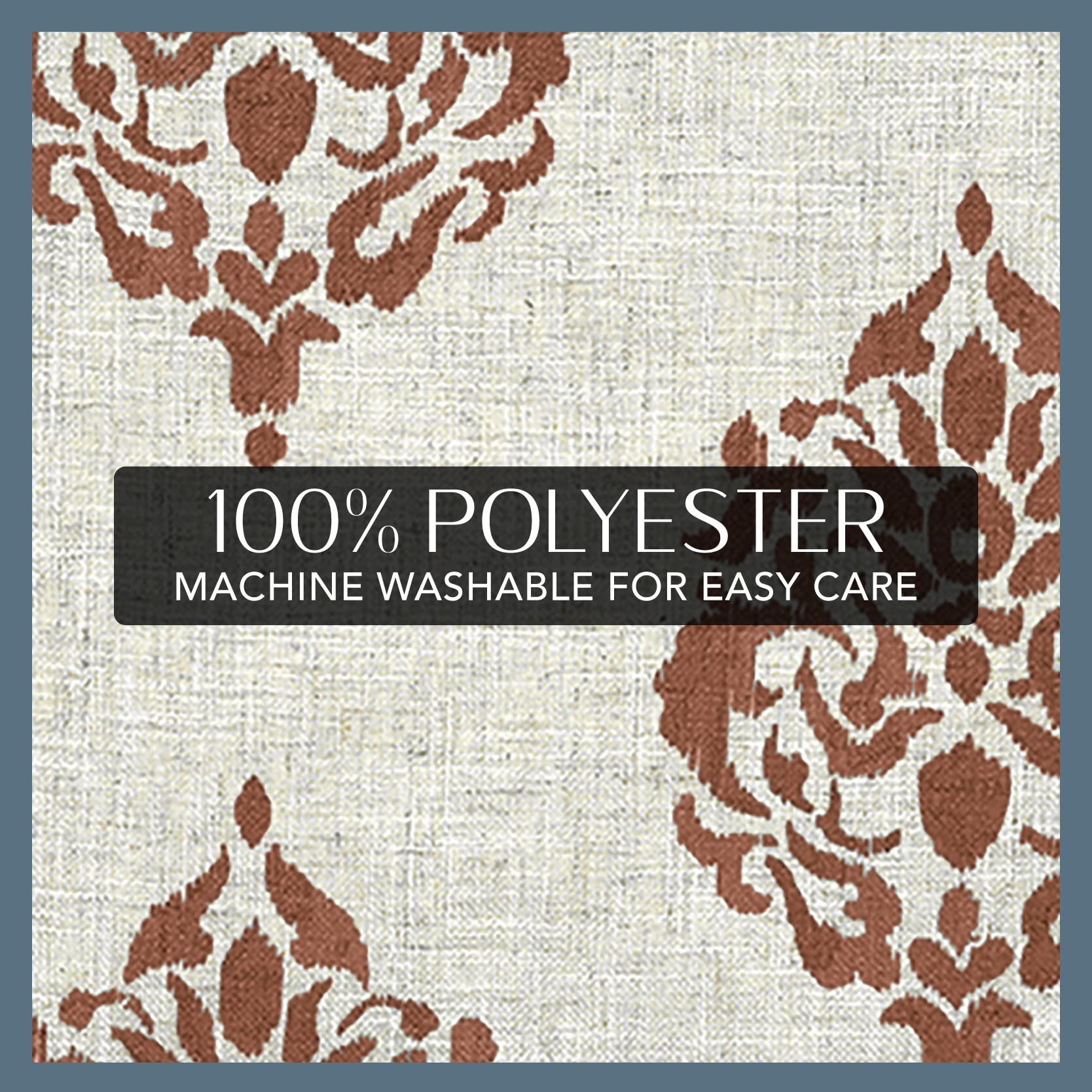 Elrene Home Fashions Navara Medallion Room-Darkening Window Curtain, Single Panel, 52'' X 95'' (1 Panel), Cinnamon Red