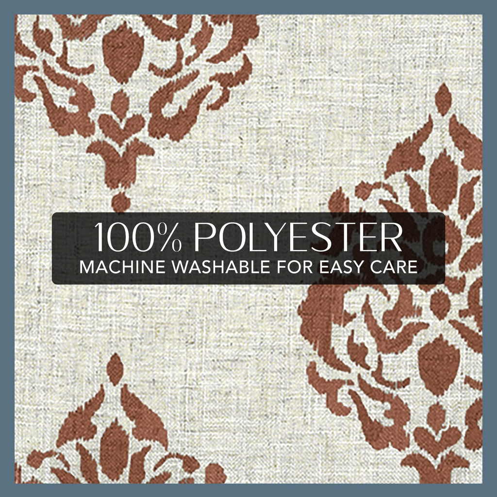 Elrene Home Fashions Navara Medallion Room-Darkening Window Curtain, Single Panel, 52'' X 95'' (1 Panel), Cinnamon Red
