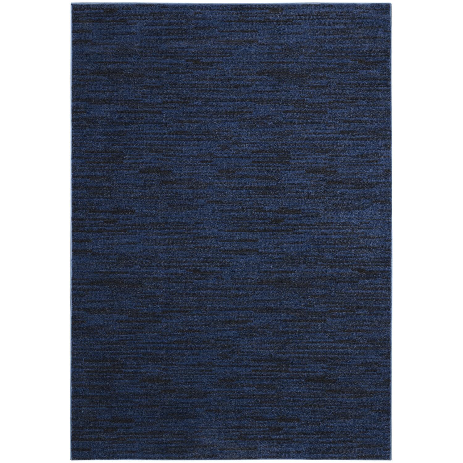 Nourison Essentials Indoor/Outdoor Midnight Blue 5' X 7' Area Rug, Easy Cleaning, Non Shedding, Bed Room, Living Room, Dining Ro