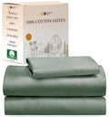 California Design Den Soft 100% Cotton Twin Size Sheet Set, Twin Sheet Set With Sateen Weave, Cooling Sheets - Sage Green